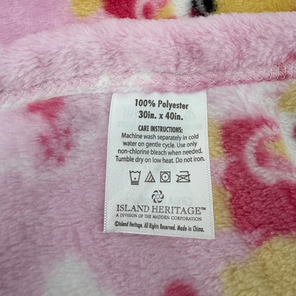 Island Heritage Island Yumi Pink Fleece Baby Blanket Hawaii Hibiscus Cat Puppy